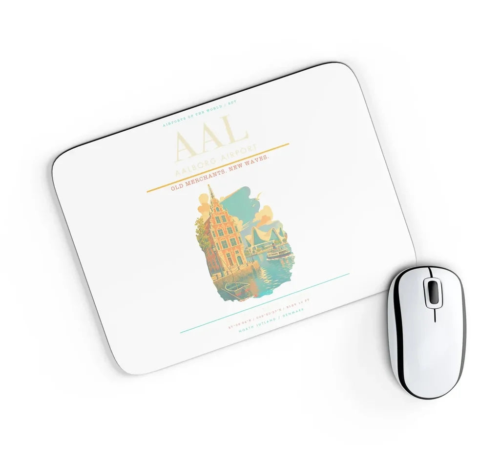 Aalborg Airport AAL Mouse-Pad Rectangle - White