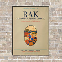 Thumbnail for Marrakech Menara Airport RAK vertical canvas print - framed - beige background