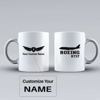 Thumbnail for Boeing 737 Printed Ceramic White aviation design on ceramic mug, premium ceramic with glazed finish.