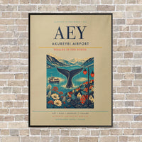 Thumbnail for Akureyri Airport AEY - Canvas Framed - Beige