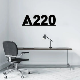 Airbus A220 Flat Text Wall Metal Signs