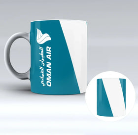 Oman Airlines Designed Ceramic White Mugs