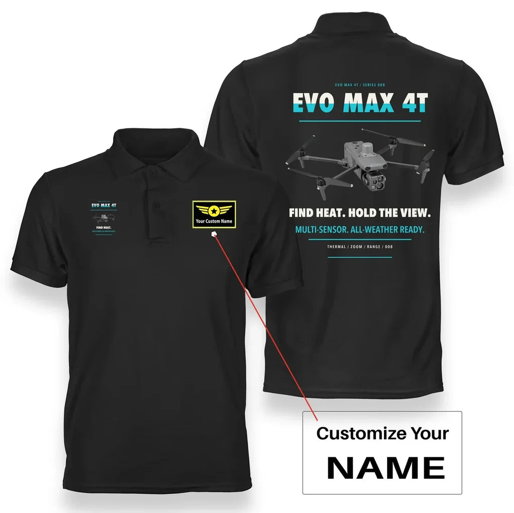 Autel EVO Max 4T design on black polo with custom name badge