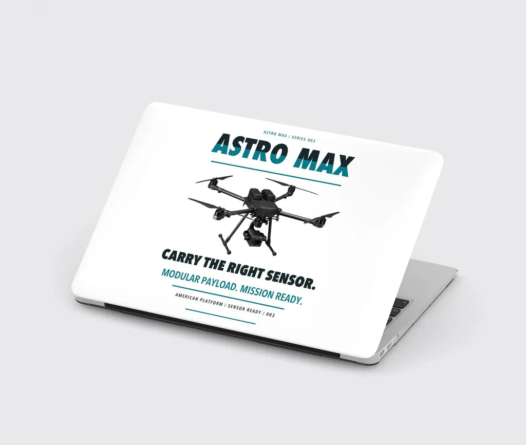 Freefly Astro Max design on white MacBook case