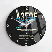 Thumbnail for Airbus A350F design on black no frame wall clock