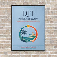 Thumbnail for President Donald J. Trump International Airport DJT - Canvas Framed - Light Blue