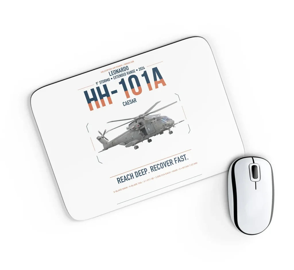 Leonardo HH-101A Caesar design on white rectangle mouse pad