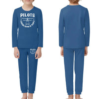 Thumbnail for Pilots Looking Down at People Since 1903 children pajamas - Blue