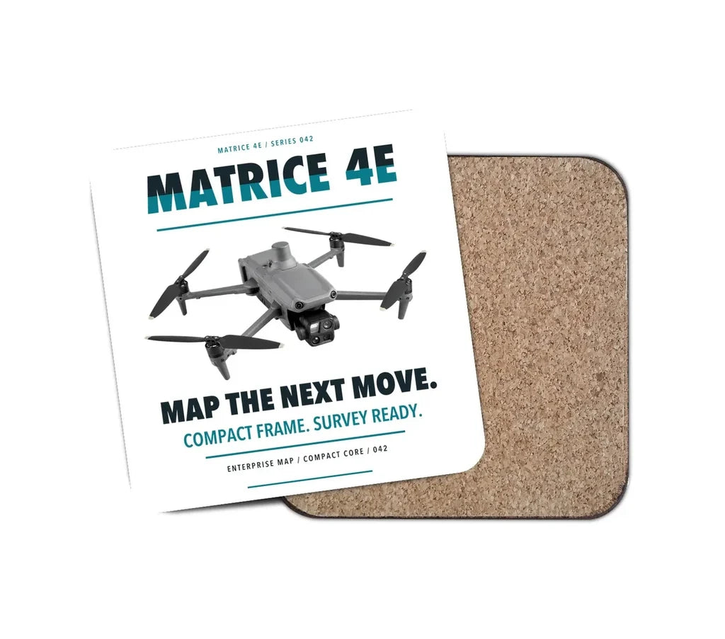 DJI Matrice 4E design on white 1 piece coaster
