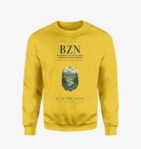 Thumbnail for Bozeman Yellowstone International Airport (BZN) design on yellow sweatshirt