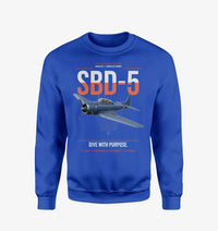 Thumbnail for SBD-5 Dauntless design on blue sweatshirt