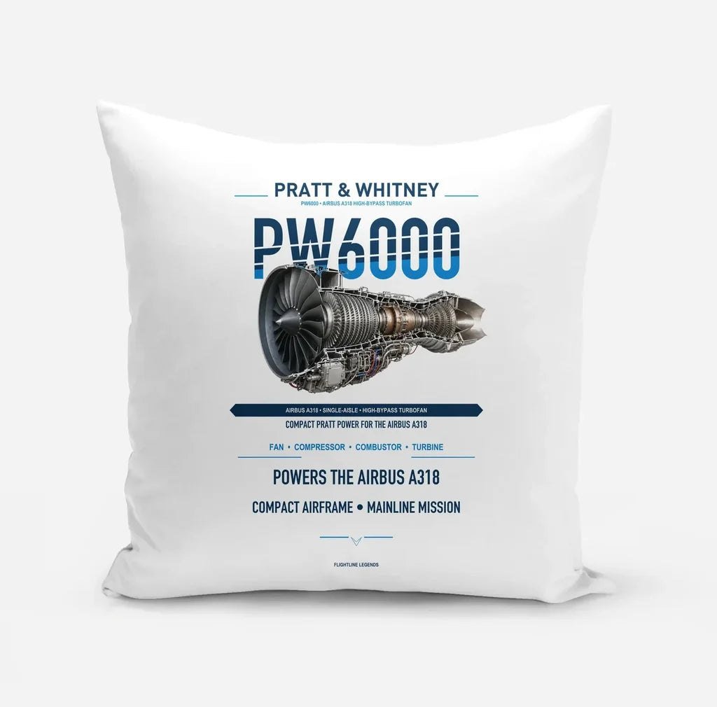 PW6000 design on white pillow