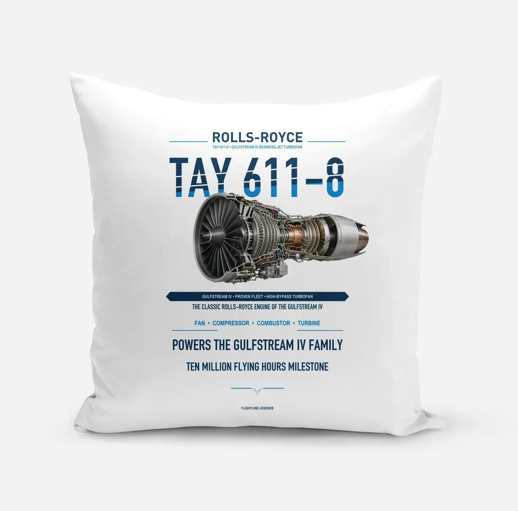 TAY 611-8 design on white pillow