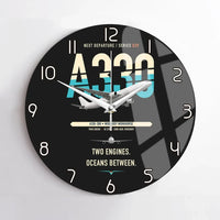 Thumbnail for Airbus A330-300 design on black no frame wall clock