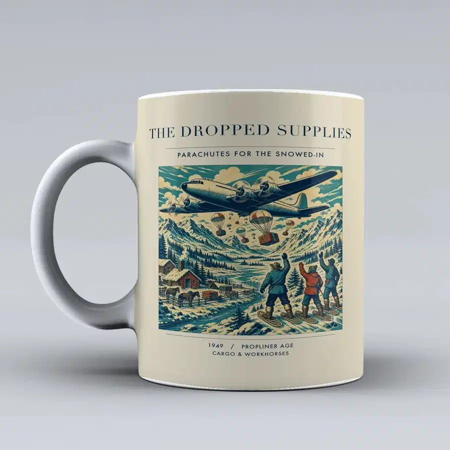 VINTAGE G4234 - The Dropped Supplies - Ceramic Mug design on beige