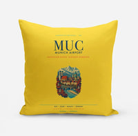 Thumbnail for Munich Airport (MUC) design on yellow pillow