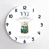 Thumbnail for Victoria International Airport (YYJ) design on white no frame wall clock