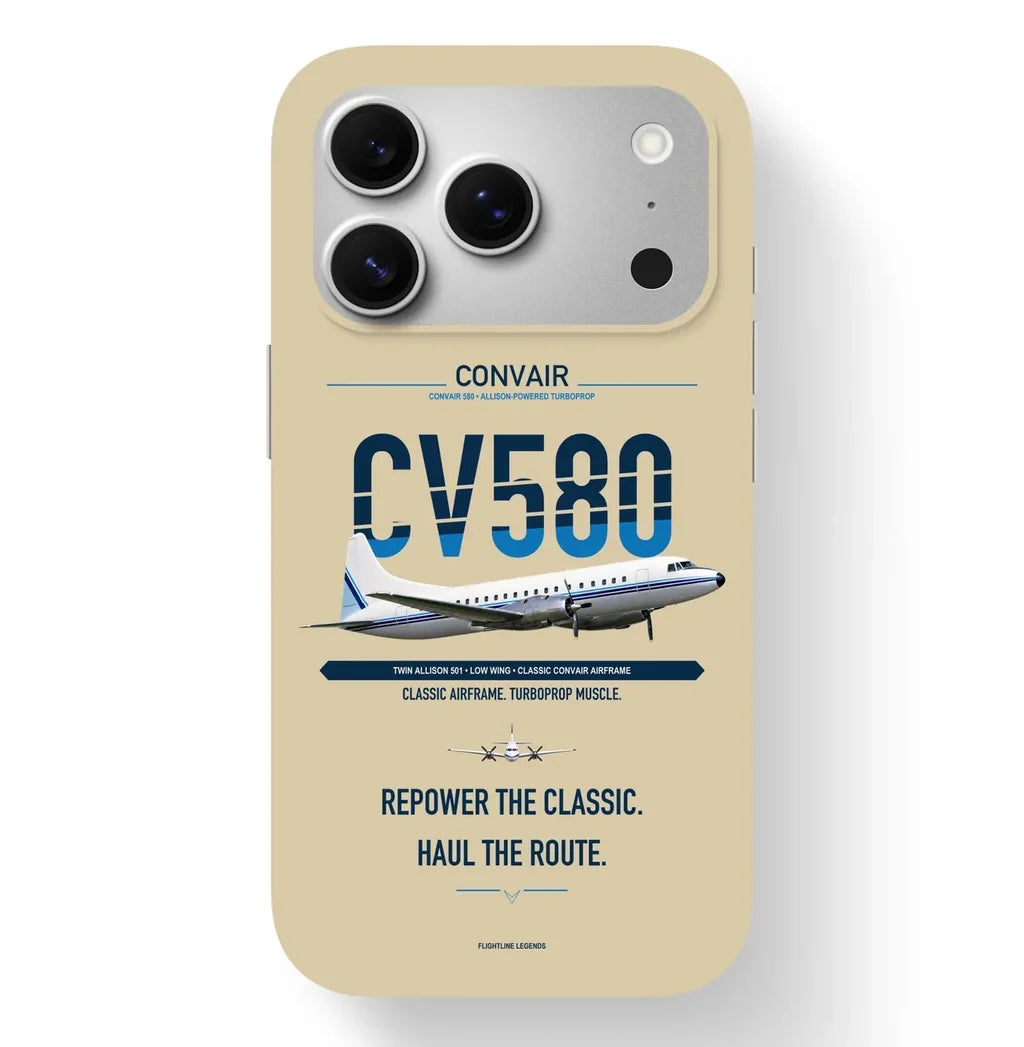 Convair 580 Case design on beige iphone case