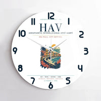 Thumbnail for Havana José Martí International Airport (HAV) design on white no frame wall clock