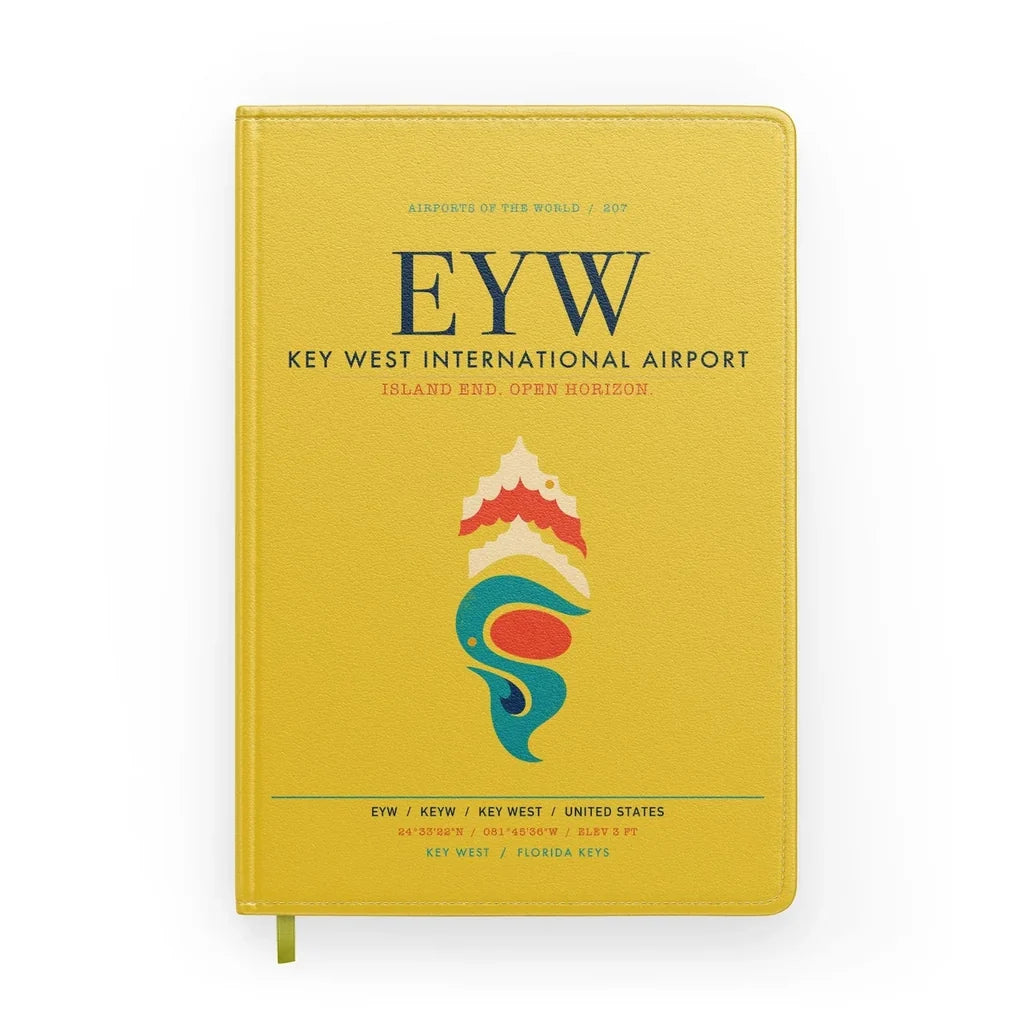 Key West International Airport (EYW) design on yellow notebook
