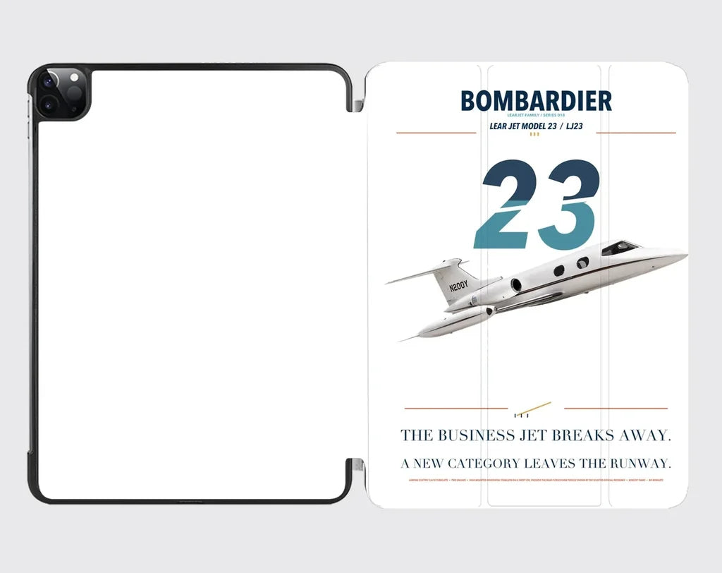 Bombardier Learjet 23 design on white ipad tablet case