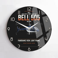 Thumbnail for Bell 505 design on black no frame wall clock
