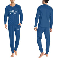 Thumbnail for Military Transport Airplane C 130 men pajamas - Blue
