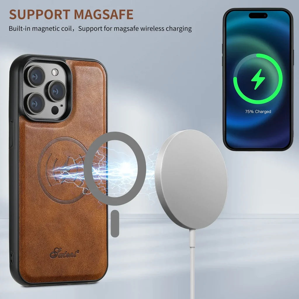 Magnetic Leather iPhone Cases iPhone Case - view 2