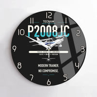 Thumbnail for Tecnam P2008JC NG design on black no frame wall clock
