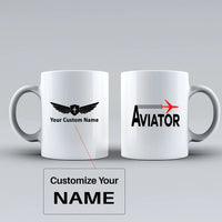 Thumbnail for Aviator Ceramic White aviation design on ceramic mug, premium ceramic with glazed finish.
