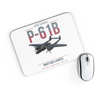 Thumbnail for P-61B Black Widow design on white rectangle mouse pad