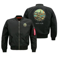 Thumbnail for KEFLAVÍK - Badge - Bomber Jacket - Black