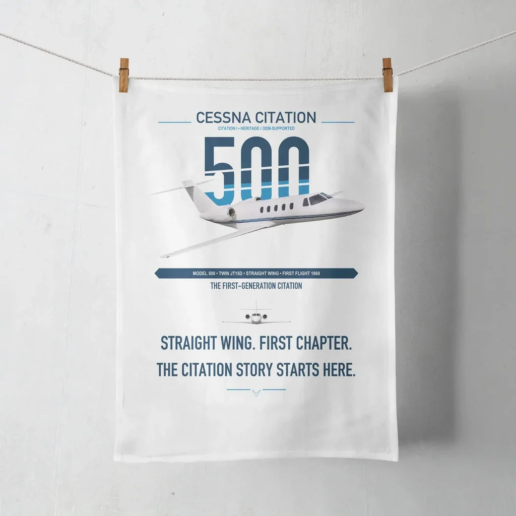 Cessna Citation 500 - Citation I design on white towel