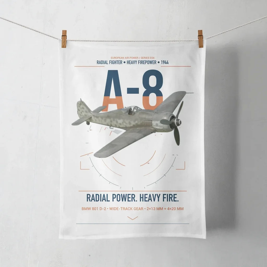 Focke-Wulf Fw 190A-8 design on white towel