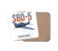 Thumbnail for SBD-5 Dauntless design on white 1 piece coaster