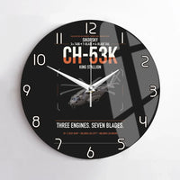 Thumbnail for Sikorsky CH-53K King Stallion design on black no frame wall clock