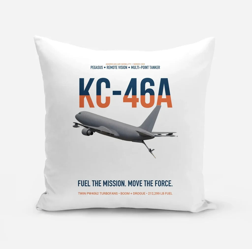KC-46A PEGASUS design on white pillow