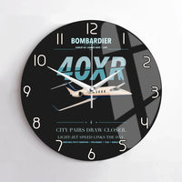 Thumbnail for Bombardier Learjet 40XR design on black no frame wall clock