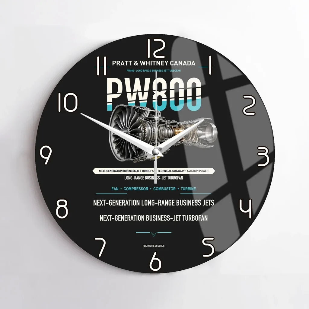 PW800 design on black no frame wall clock