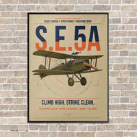 Thumbnail for Royal Aircraft Factory S.E.5a vertical canvas print - framed - beige background
