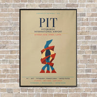 Thumbnail for Pittsburgh International Airport PIT vertical canvas print - framed - beige background