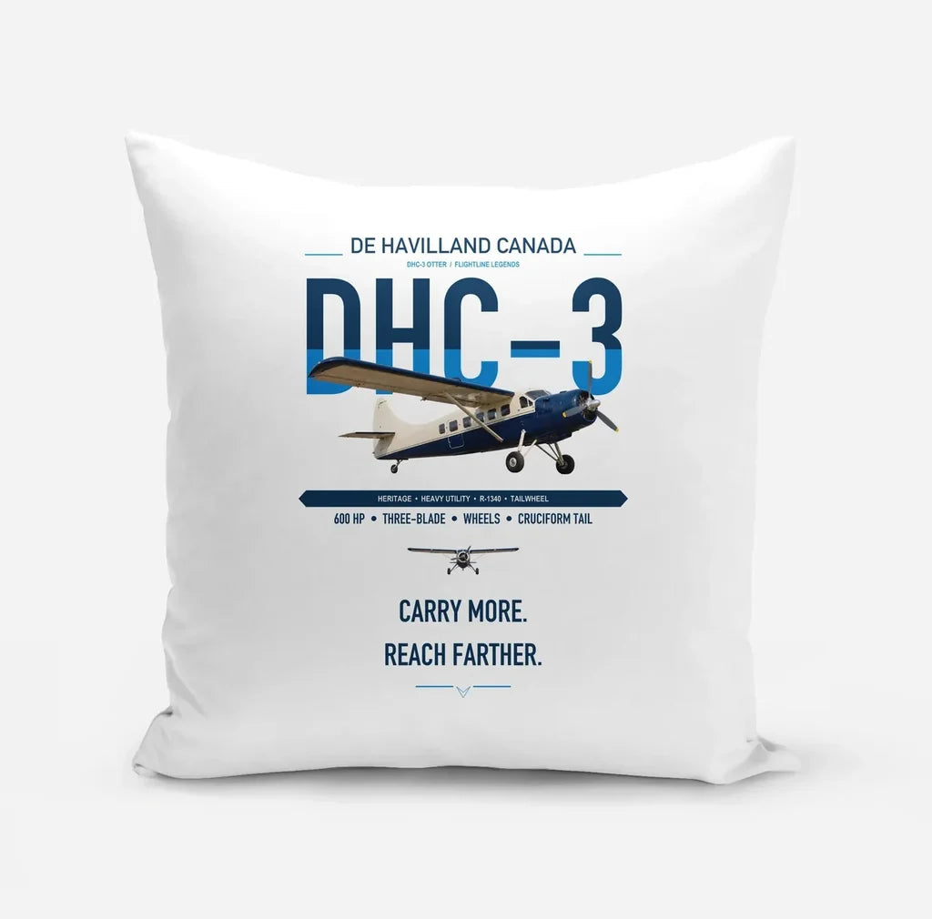 DHC-3 Otter design on white pillow