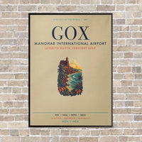 Thumbnail for Manohar International Airport Mopa GOX vertical canvas print - framed - beige background