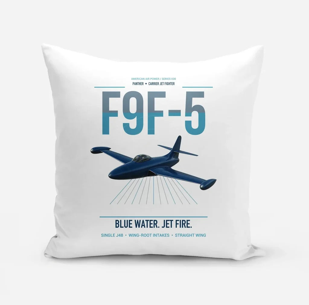 F9F-5 Panther design on white pillow