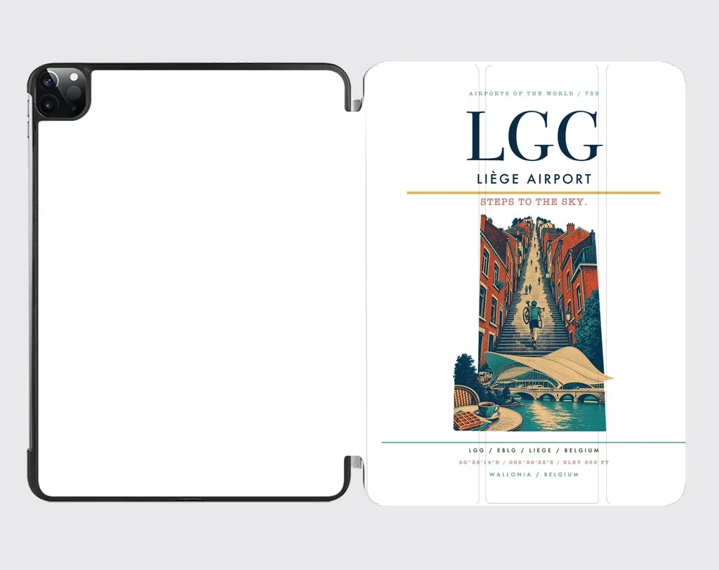 Liège Airport (LGG) design on white ipad tablet case