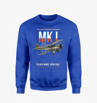 Thumbnail for Fairey Swordfish Mk I design on blue sweatshirt