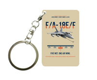 Thumbnail for F A-18E F Buddy Tanker design on beige designed key chain, double-side print