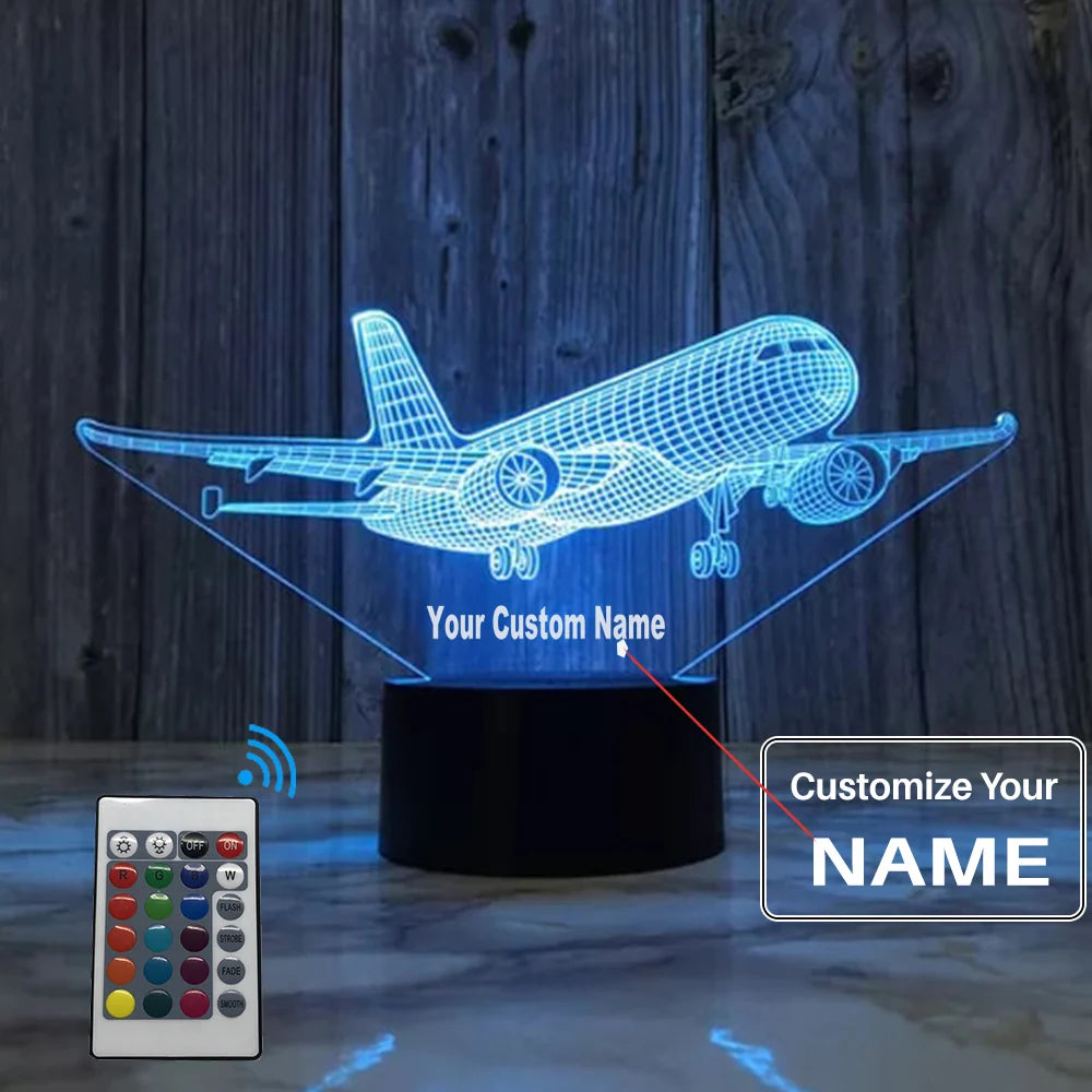 Customisable Super Realistic & Detailed Airplane 3D Lamp - view 3