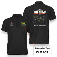 Thumbnail for MBB BO 105P PAH-1 design on black+name double-side polo t-shirt, double-side print