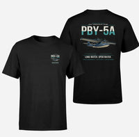 Thumbnail for PBY-5A Catalina design on black double-side t-shirt, double-side print